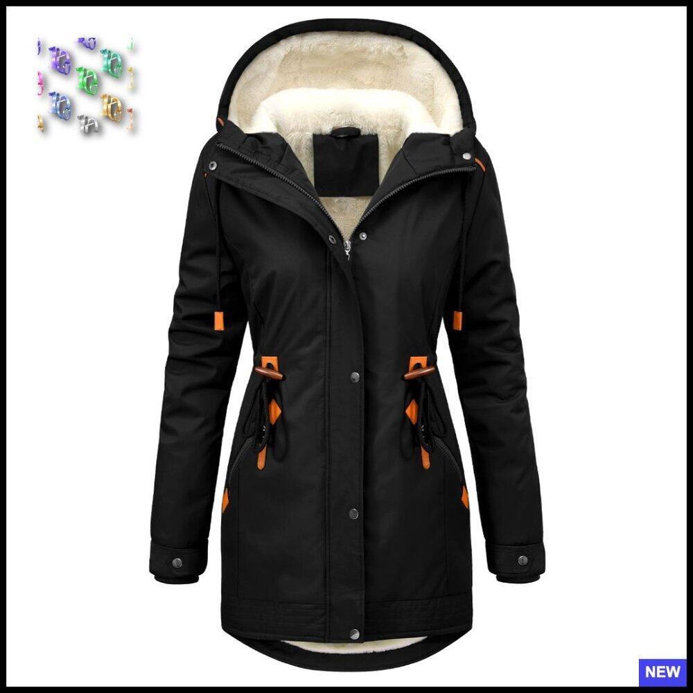 Winter Parka Jacket Fleece Lined Hooded Warm Coat Oversized Chic Outerwear